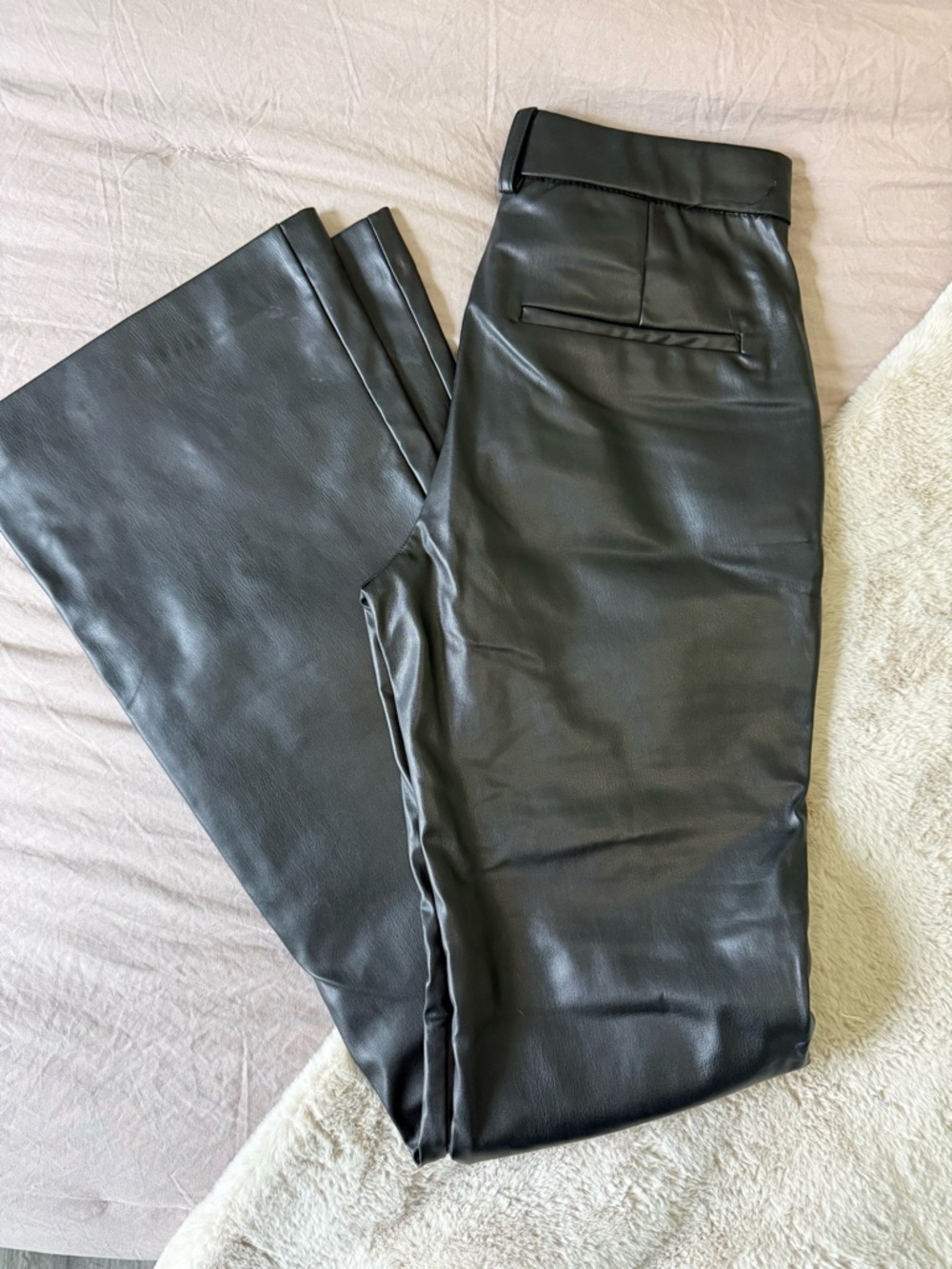 Zara Black Faux Leather Pants